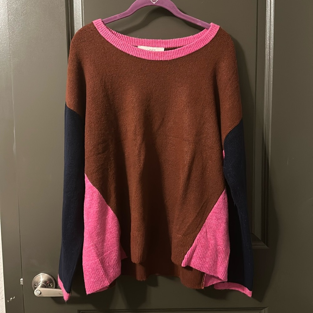Loft cutout colors pullover sweater with original tags size xl